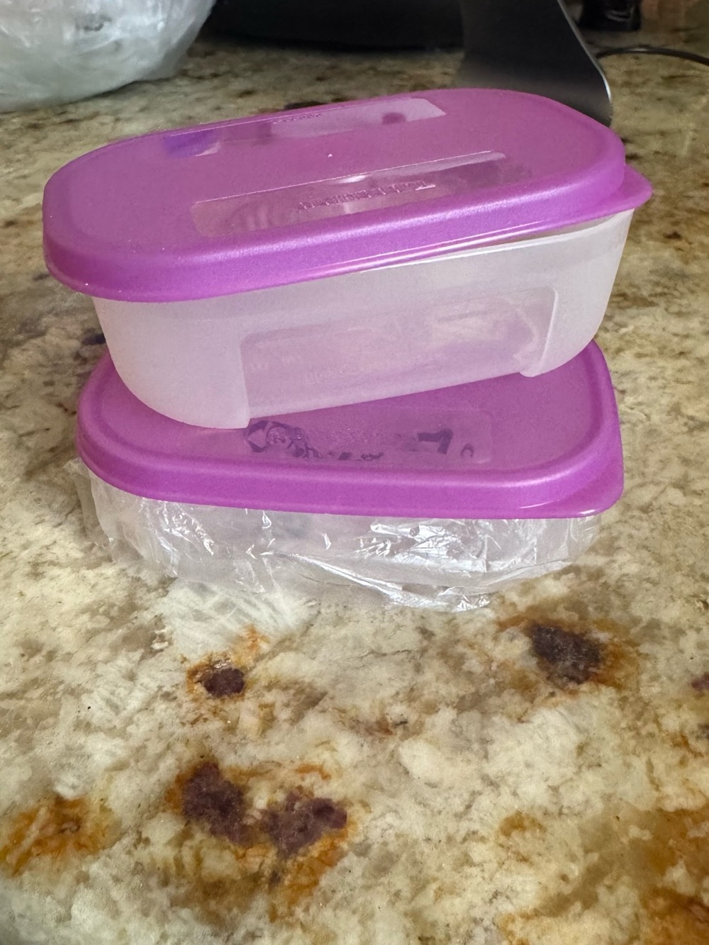 Reusable Purple Tupperware Freezer mates Containers with Secure Lids - Set of 2